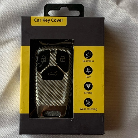 Car Key Case Cover Shell Carbon Fiber for Audi - Picture 3 of 6